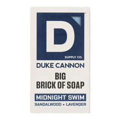 Duke Cannon Big Brick Soap sandalwood lavender front view, large 10 oz block for long-lasting use.