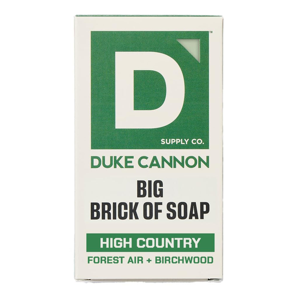 Duke Cannon High Country big brick bar front view for rugged cleansing.