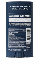 Duke Cannon Midnight Swim label close-up showing sandalwood lavender scent