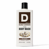 Duke Cannon Palomino thick body wash bottle front, delivering long-lasting clean and bold masculine aroma.
