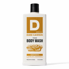 Duke Cannon Sawtooth Thick Bottle being poured for a long-lasting clean
