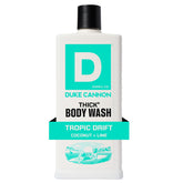 Duke Cannon Thick Tropic Drift bottle showcases bold scent and high-viscosity formula.
