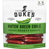 Duke's pork hatch shorty sausages bag shows smoky savory bite for on-the-go snacking