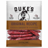 Duke's Pork Original Smoked Shorty Sausages pack for on-the-go snacking.