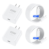 Duloch 45W USB-C charger front view speeds iPhone charging.