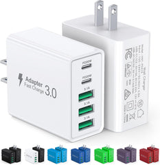 Dulums 2-pack USB-C wall charger close-up showing compact multiport design