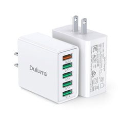 Dulums 50W USB wall charger block with five ports for simultaneous charging.