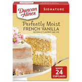 Duncan Hines French Vanilla Cake Mix box on counter ready for Easter baking