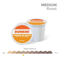 Dunkin Bakery Series Caramel Coffee Cake pods on a shelf ready for quick mornings