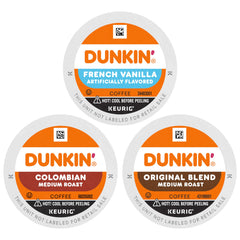 Dunkin best sellers variety pack boxes on kitchen counter for family coffee variety