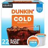 Dunkin Brew K-Cup over ice front pack display for quick iced coffee.