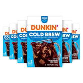 Dunkin Cold Brew coffee packs in boxes for convenient at-home brewing.