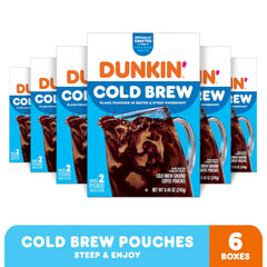 Dunkin cold brew packs shown with two-pitcher setup ideal for preparing multiple servings.