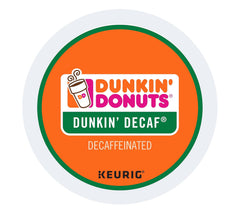 Dunkin' Donuts decaf K-Cup pod closeup highlighting built-in filter