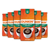 Dunkin Decaf medium roast ground coffee 12oz bags, perfect for home brewing.