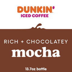 Dunkin Mocha Iced Coffee bottle cap detail emphasizes secure spill-resistant seal