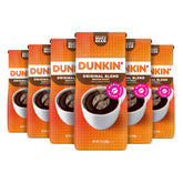 Dunkin Original Blend six-pack bags for convenient at-home brewing.