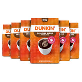 Dunkin Original Blend six-pack whole-bean coffee for convenient home brewing.