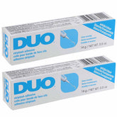 DUO Eyelash Glue on lash band for invisible, secure wear.