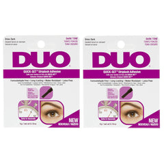 DUO Quick-Set Eyelash Glue Dark Tone bottle secures lashes with a dependable hold