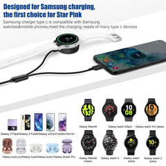 DuoCaiBao 2-in-1 charger powering watch and phone simultaneously at home.