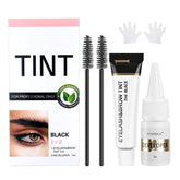 Duofanny eyelash brow kit box and tools for at-home coloring.