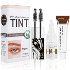 Duofanny Eyelash and Eyebrow Kit box shows the complete at-home color set.