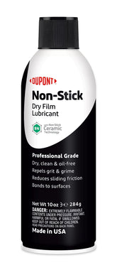 DuPont Non-Stick Dry-Film Aerosol front view showing long-lasting coating on metal parts.