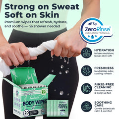 Dura Cleanse no rinse use demonstrates quick refresh when water isn’t available.