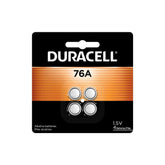 Duracell 76A batteries in a 4-count pack, ready for remote controls.