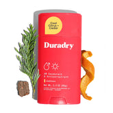 Duradry clinical-strength antiperspirant bottle offers all-day sweat protection.