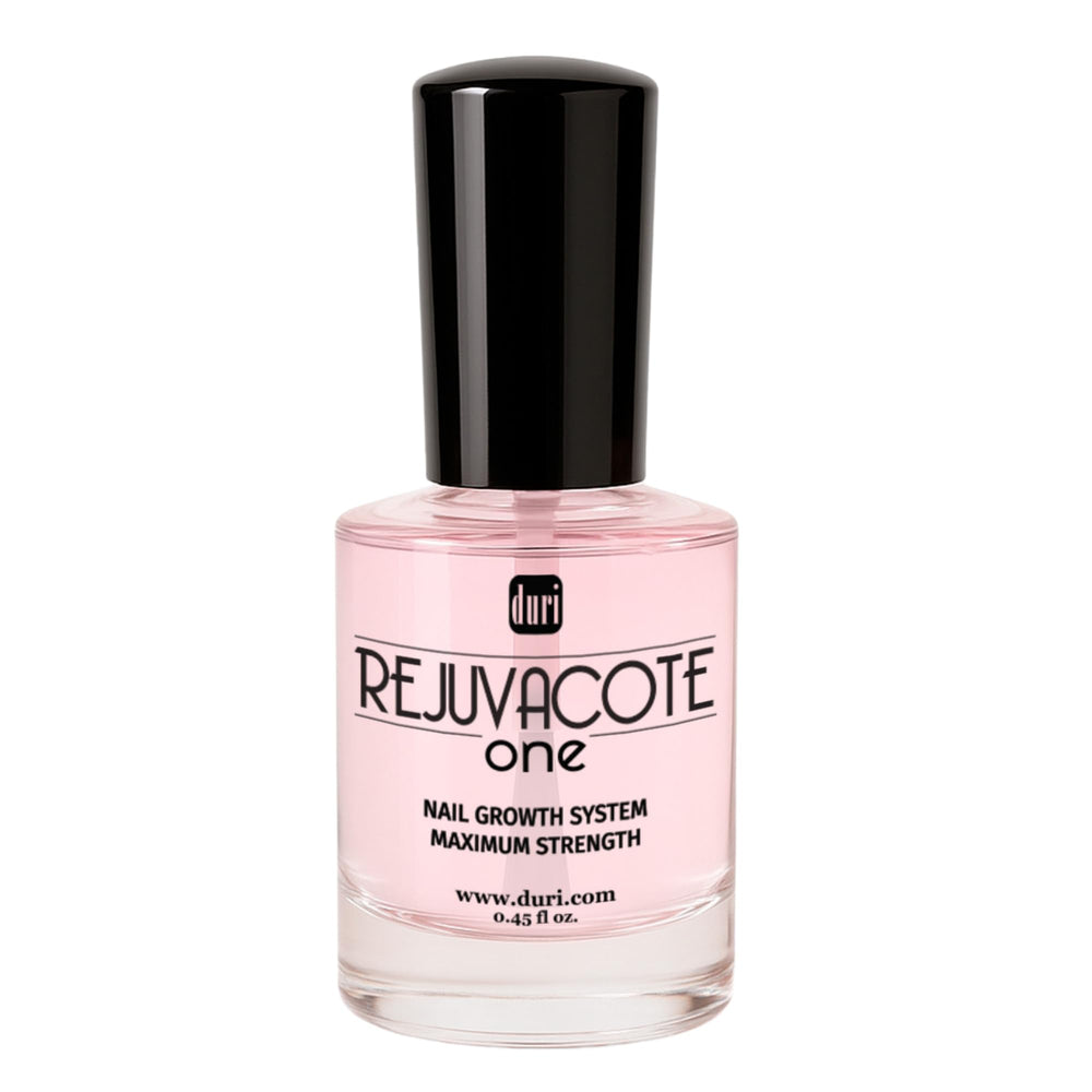 Duri Rejuvacote 1 bottle close-up highlighting strength for damaged nails.