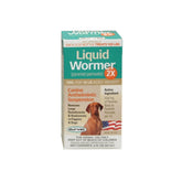 Durvet 2X Liquid Wormer bottle being poured for easy dosing.
