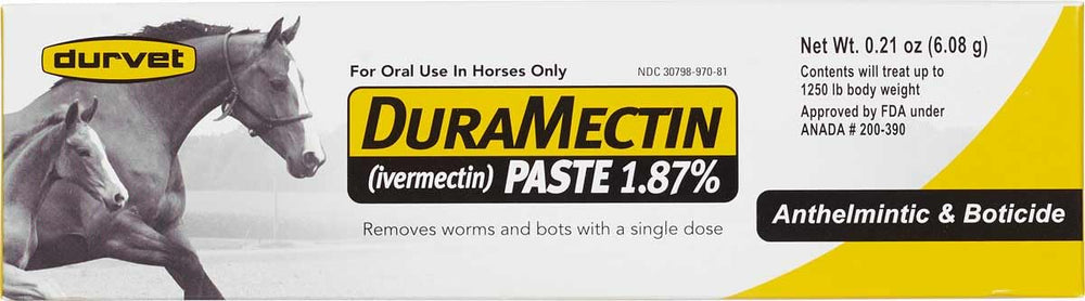 Durvet DuraMectin Pâte: seringue pour chevaux, traitement de parasites internes possible