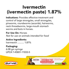 Three-dose pack of Durvet Ivermectin Paste for convenient parasite control.