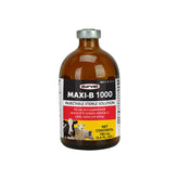 Durvet Maxi-B 1000 bottle front shows trusted brand and senior-friendly design.