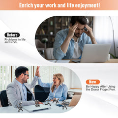 Dusor fidget pen stylus-tip shown for touchscreen use and precision.