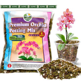 Duspro orchid mix forest moss close-up showing moisture retention for healthy roots.