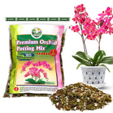Duspro Orchid Potting Mix with forest moss bag promotes balanced moisture for orchids.