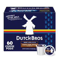 Dutch Bros Mafia Dark Roast box front with bold packaging and premium pods ready for mornings