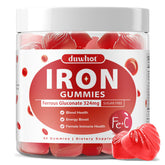 Duwhot iron gummies bottle with strawberry flavor for teen and young women.
