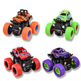 Duyfioa monster trucks four-pack front view highlights durable, kid-friendly design