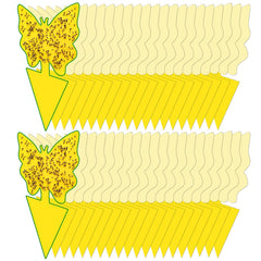 Dwcom Trap 40 pack yellow traps catch fungus gnats around indoor plants with strong adhesive