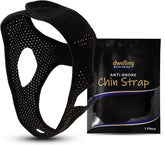 Dwelling With Pride anti-snore chin strap front view showing secure sleep fit
