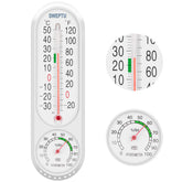 DWEPTU thermometer-hygrometer front view for patio monitoring without batteries.