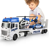 Dwi Dowellin 3-in-1 police trucks set, front view, sparks imaginative play