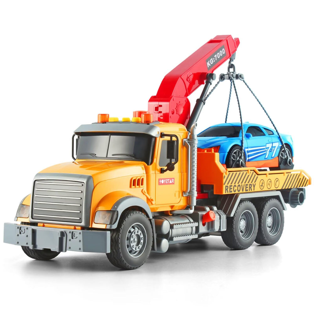 Dwi Dowellin tow truck front view with headlights for lively pretend play