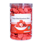 DYBOEDYO freeze-dried strawberries slices in a jar offer crisp texture for topping and snacking.