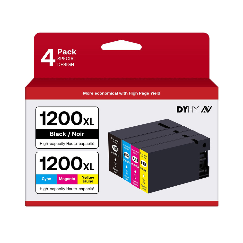 DYHYIN 1200XL black ink cartridge pack for Canon Maxify printers — reliable black text output.