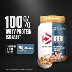 Dymatize ISO100 Cinnamon Cereal mixing glass ready for a smooth shake